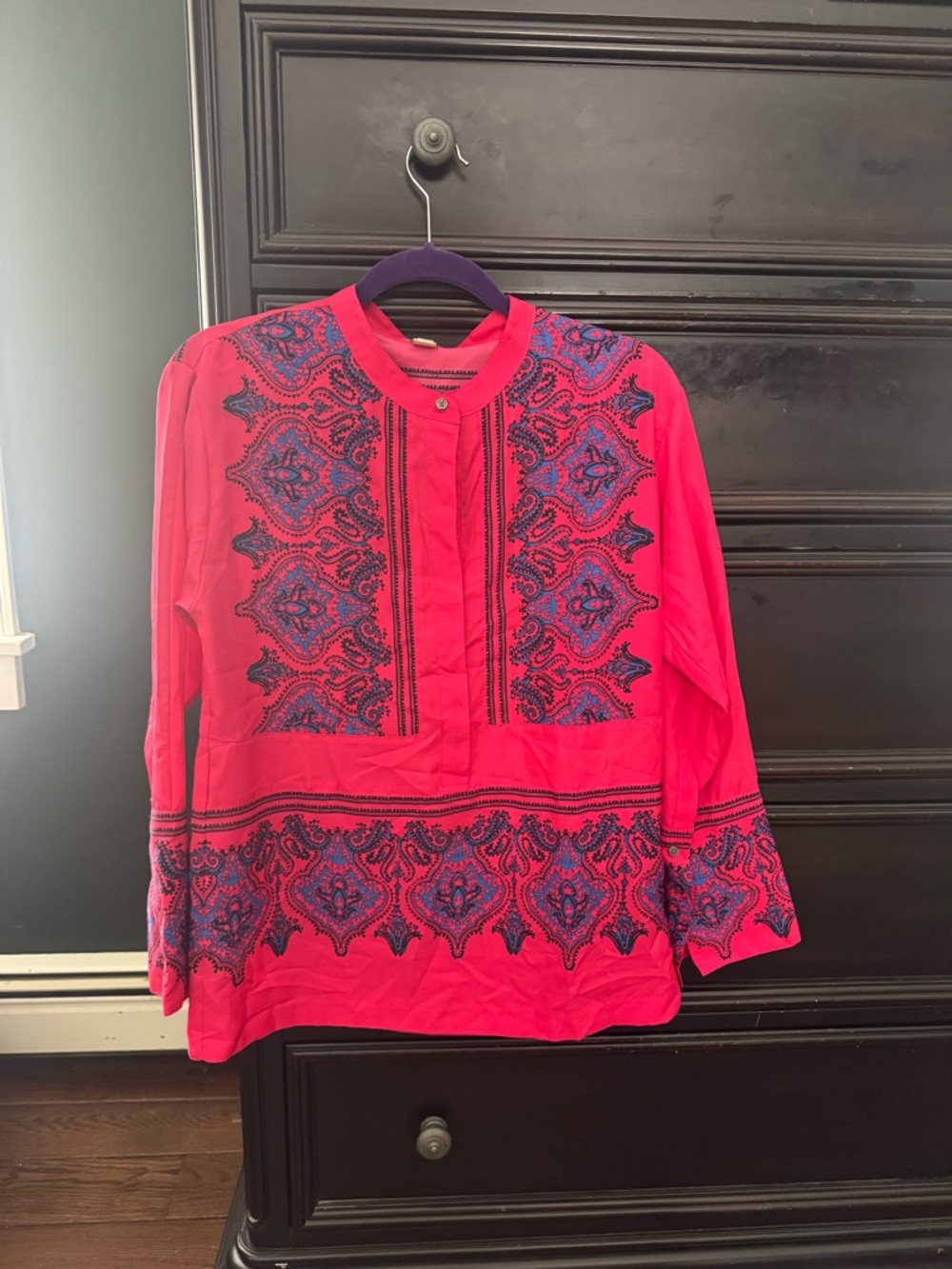 Women's Pink Boho Tunic Top